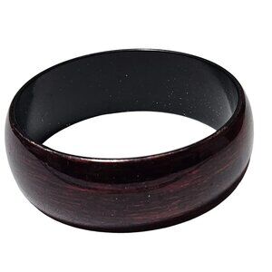Boho Retro Cherry Red Wooden Look Resin Bangle Bracelet Fashion Jewelry Women